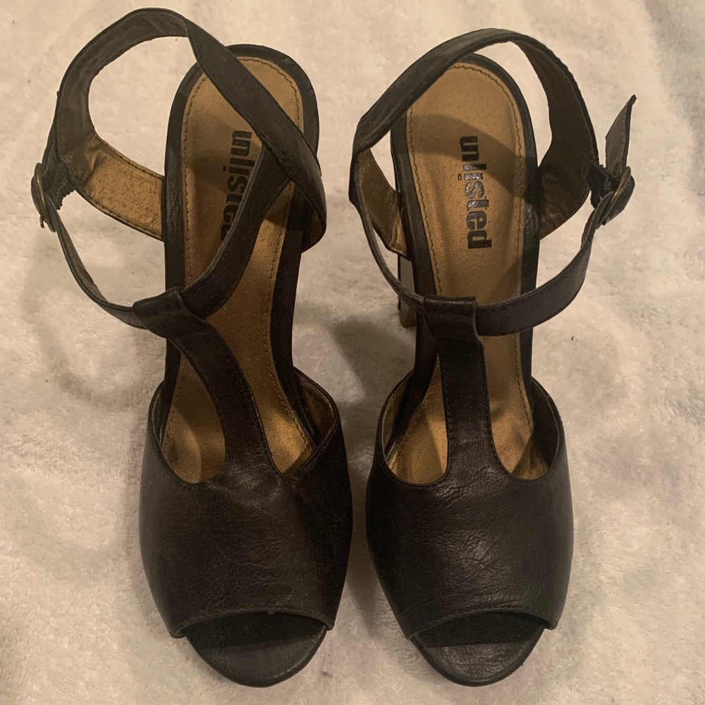 Black strappy heels